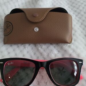Ray-Ban Black and Red Sunglasses with Case